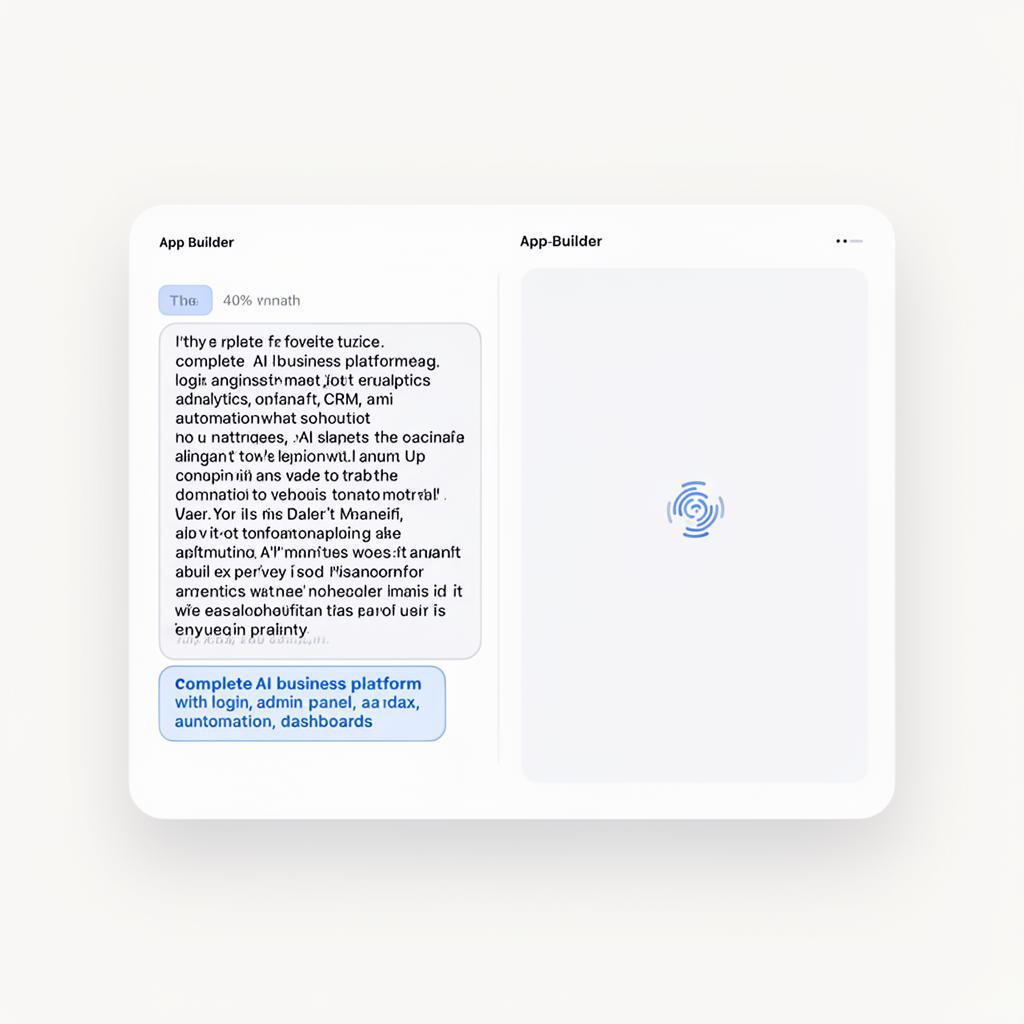 Lovable chat showing a single huge mega-prompt asking for an entire platform