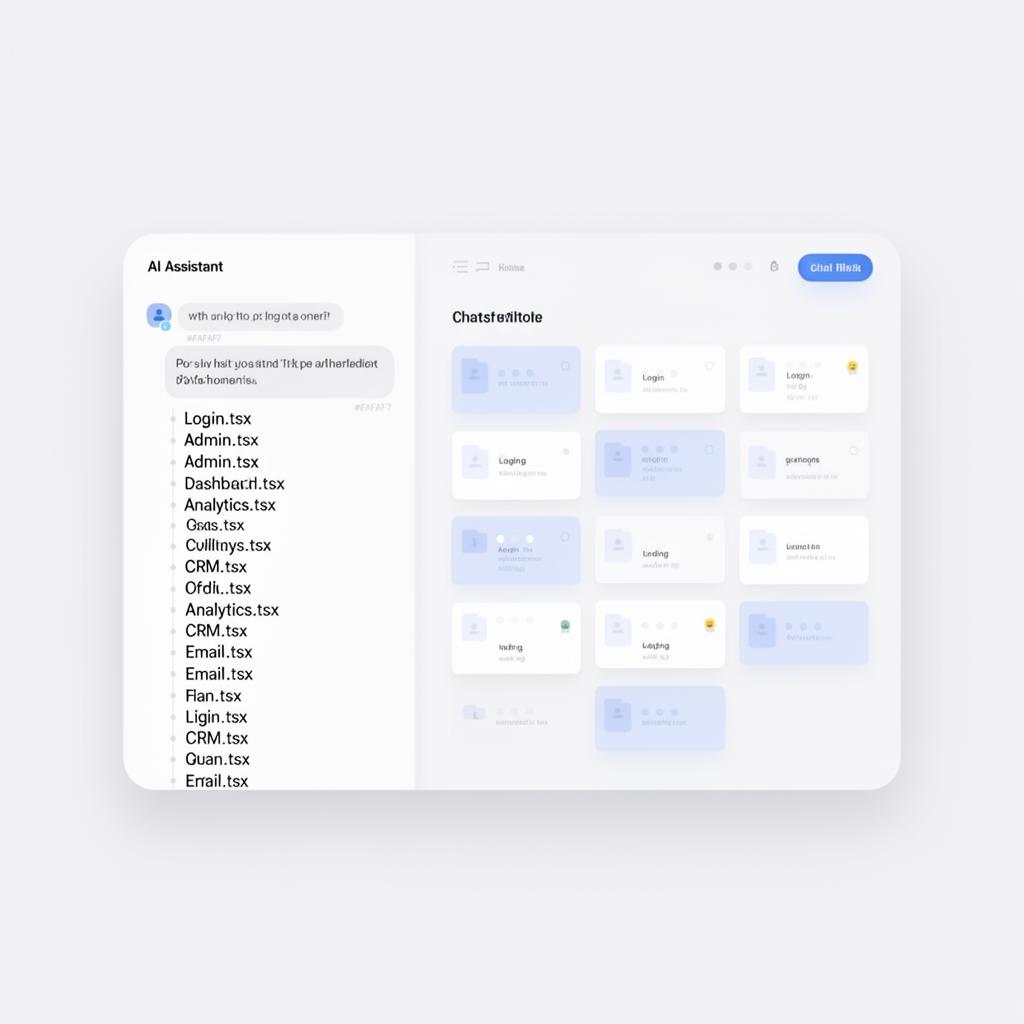 Lovable generating a long firehose of files with a cluttered half-rendered preview